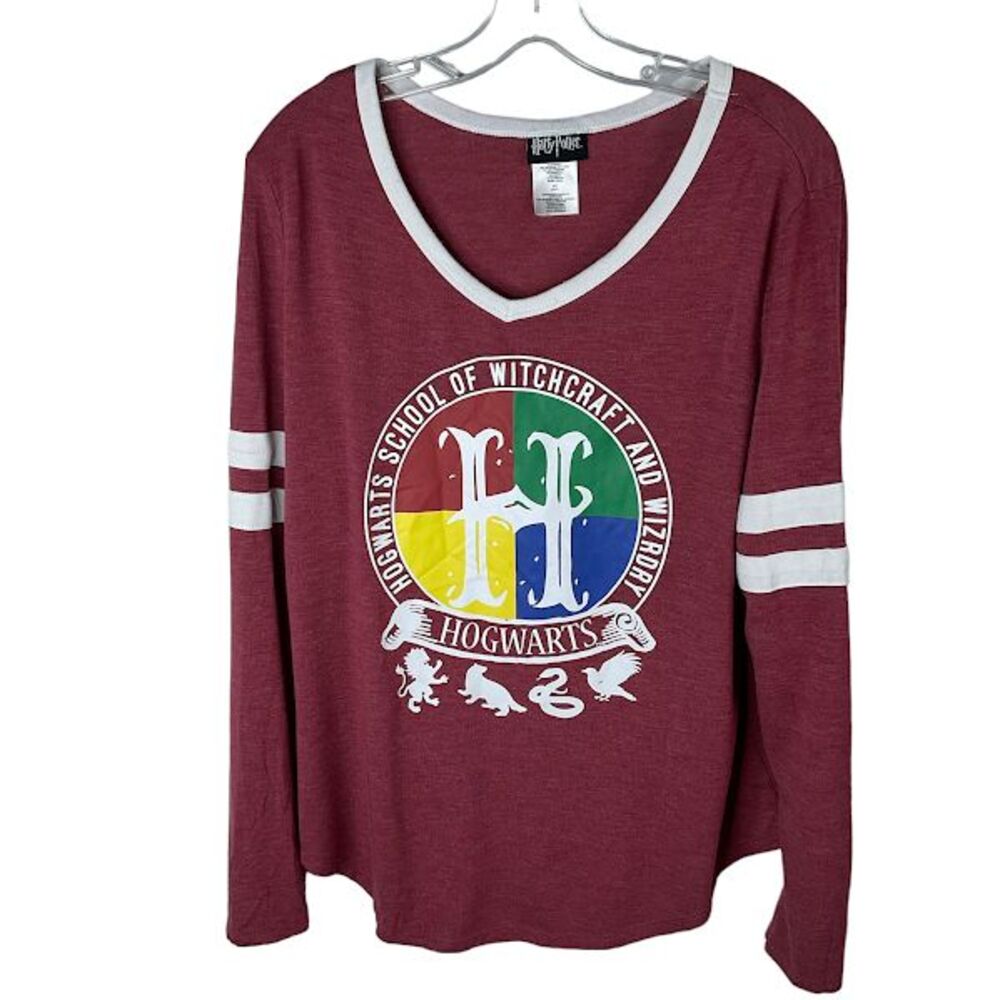Harry Potter Shirt Women's Long Sleeve Hogwarts School Shirt Size XL
